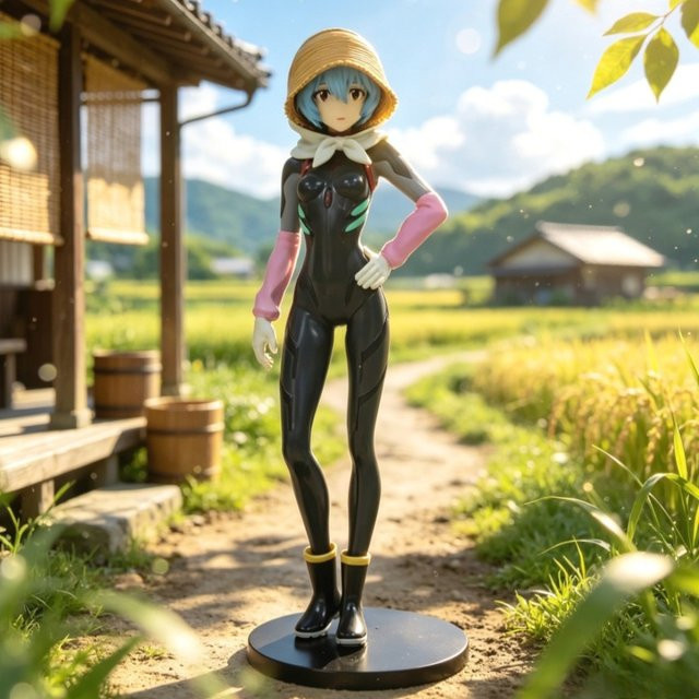 Bandai Evangelion Ayanami Rei Strohhut, Actionfiguren, PVC-Statue, 17,5cm - Bild 1