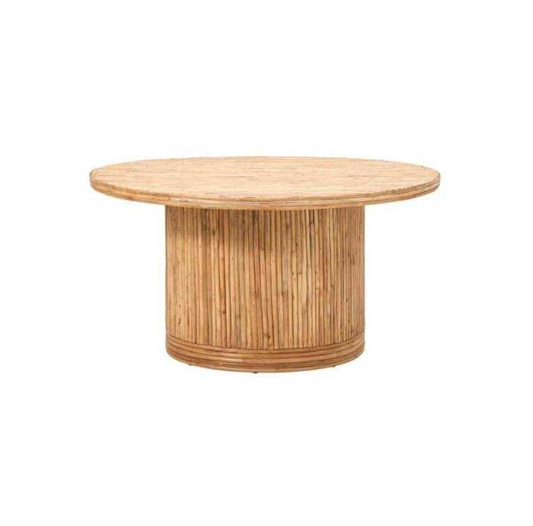 House Doctor Couchtisch rund aus Rattan in Braun, Durchmesser: 90 cm - Bild 1