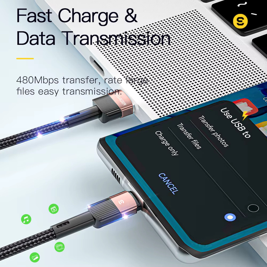 Essager USB Typ C Kabel 100W Schnellladekabel in Schwarz für Realme Huawei Samsung OnePlus und Poco - Bild 3