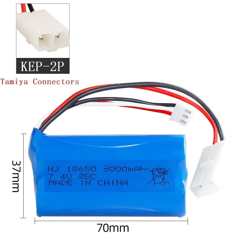 2er-Set TERFPV 7,4V Li-Ionen-Akku 3000mAh 25C in Blau für RC-Modelle wie Hubschrauber, Autos und Boote - Bild 2
