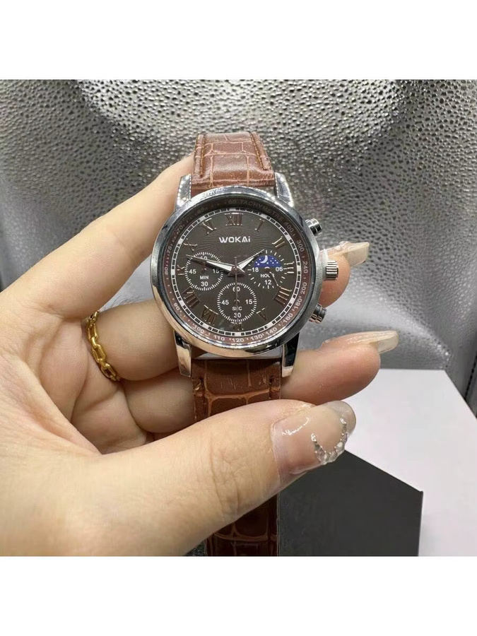 Wokai Armbanduhr Quarz, Schwarz, Leder, Herren - Bild 4