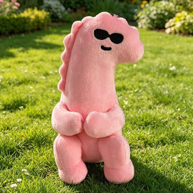 Binchi Fitness Dinosaurier Plüsch Anhänger, Rosa Grün, ab 14 Jahren - Bild 1