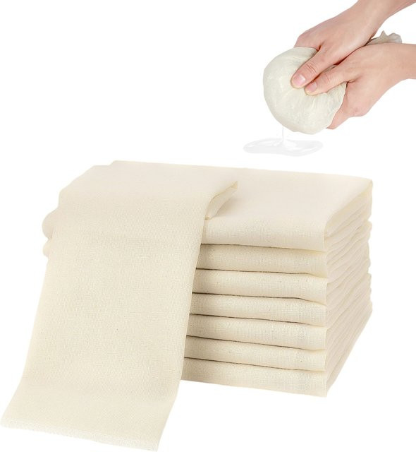 12 Stück willstar Käsetücher aus ungebleichter Baumwolle, quadratische Siebtücher in Weiß für Käse, Saft und Kaffee, 50 x 50 cm - Bild 1