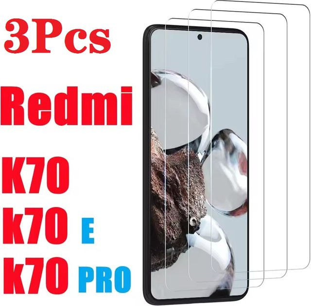 3er-Set Xiaomi Redmi K60 K60 Pro K60E K70 Ultra K70E K70 Pro Displayschutzfolie aus gehärtetem Glas, transparent - Bild 1