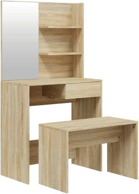 vidaXL Schminktisch-Set Sonoma Eiche in Braun mit modernem Design, B/T/H: 74,5 x 40 x 141 cm - Bild 1
