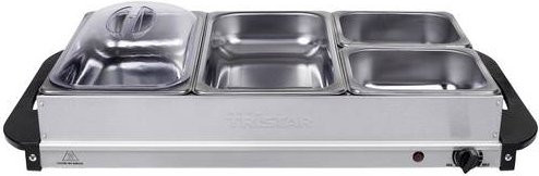 Tristar BP-6285 Buffet Servierer aus Edelstahl in Silber mit Warmhaltefunktion - Bild 1