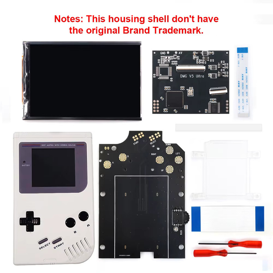 HISPEEDIDO RIPS-LCD-Bildschirm mit 36 Farbmodi und Retro-Pixel-Highlight-Hintergrundbeleuchtung für GB DMG V5 Pro Konsole, Weiß - Bild 6