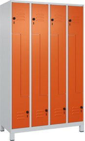 C+P Z-Spind Classic PLUS mit 8 Fächern und Sicherheits-Drehriegel, Grau/Orange, B/H/T: 120 x 195 x 50 cm - Bild 1