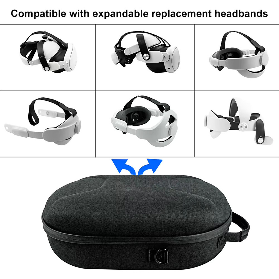 VODOOL EVA-Reisetasche für Meta Quest 3 VR-Headset, wasserdichte und stoßfeste Schutzbox in Schwarz mit verstellbarem Schultergurt - Bild 2