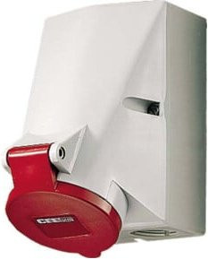 Mennekes Wanddose HW/VN 16A, 7p, 6h, 400V, IP44, Weiß, Aufputz-Steckdose - Bild 1