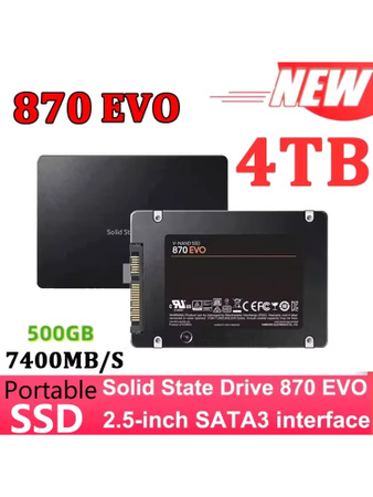Samsung 870 EVO SSD Interne Festplatte SATA 2,5 Zoll, Schwarz, 4TB