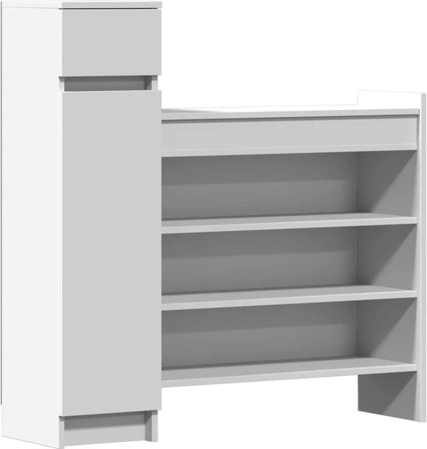 vidaXL Schuhschrank Weiß mit integrierter Sitzbank und Türen, B/H/T: 100,5 x 100 x 28 cm - Bild 1