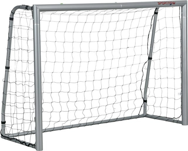 SPORTNOW Fußballtor aus Stahl und PE in Grau - Bild 1