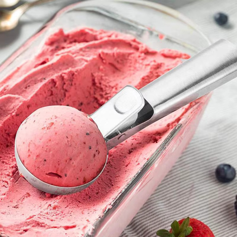 IFITU PUBO Eisportionierer aus Edelstahl in Silber für Fruchtkugeln und Wassermelone - Bild 2