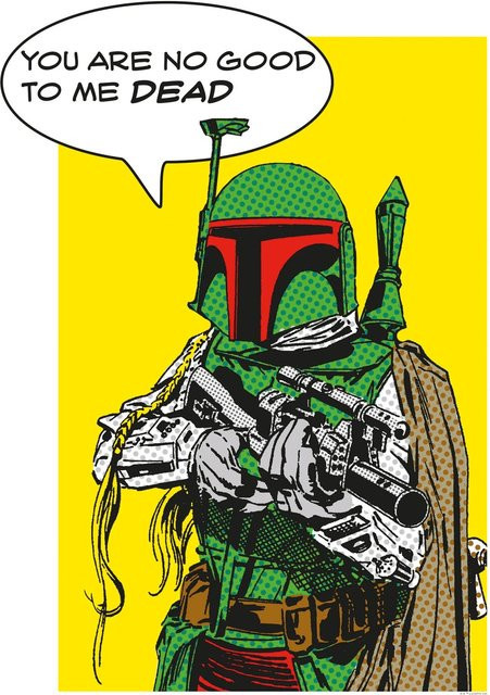 Komar Wandbild Star Wars Boba Fett Paper Poster, Multicolor, Breite: 50 cm, Höhe: 70 cm - Bild 1
