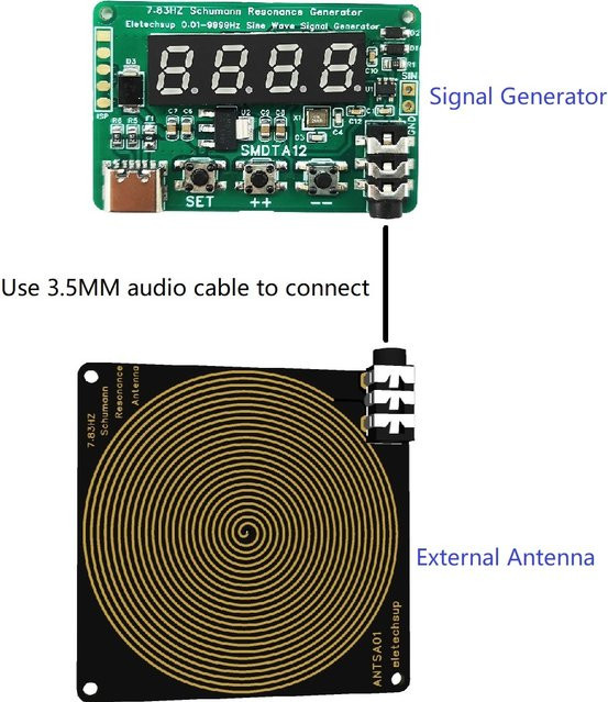 eletechsup Schumann-Resonanzgenerator mit externer Antenne für das Heimbüro, extrem niedrige Frequenz und stabiler Impuls mit Chip-Wellenimpuls-Technologie - Bild 1
