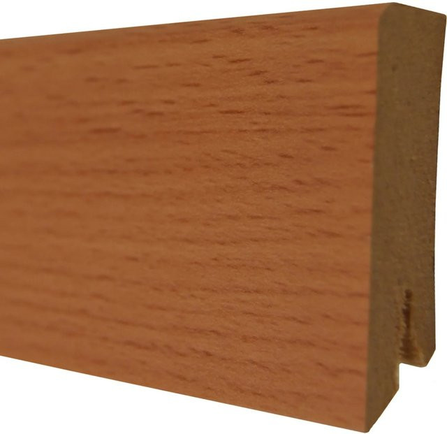 Döllken Profiles Sockelleiste Buche gedämpft foliert, Farbe: Braun, Höhe: 50 mm, Tiefe: 14 mm, Länge: 2400 mm - Bild 1