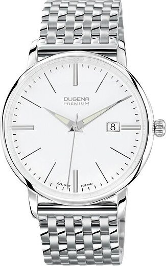 Dugena Herrenuhr, Quarz, Edelstahl, Weiß, 38 mm, Saphirglas - Bild 1
