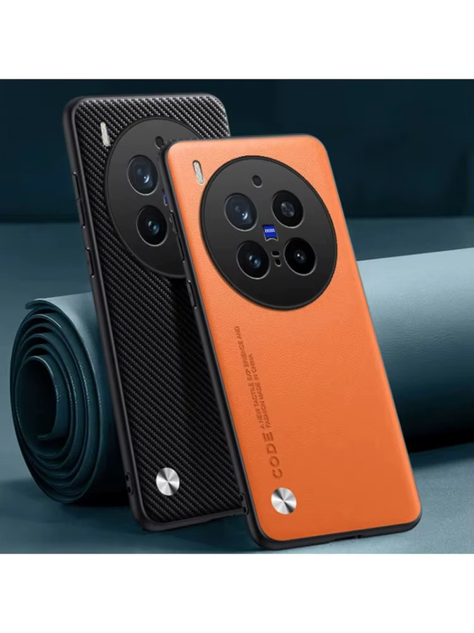 EUCAGR PU-Lederhülle für Vivo X300 Pro, X300 Ultra und X300S 5G in Schwarz mit Silikon-Rückseite und stoßfestem Schutz - Bild 2