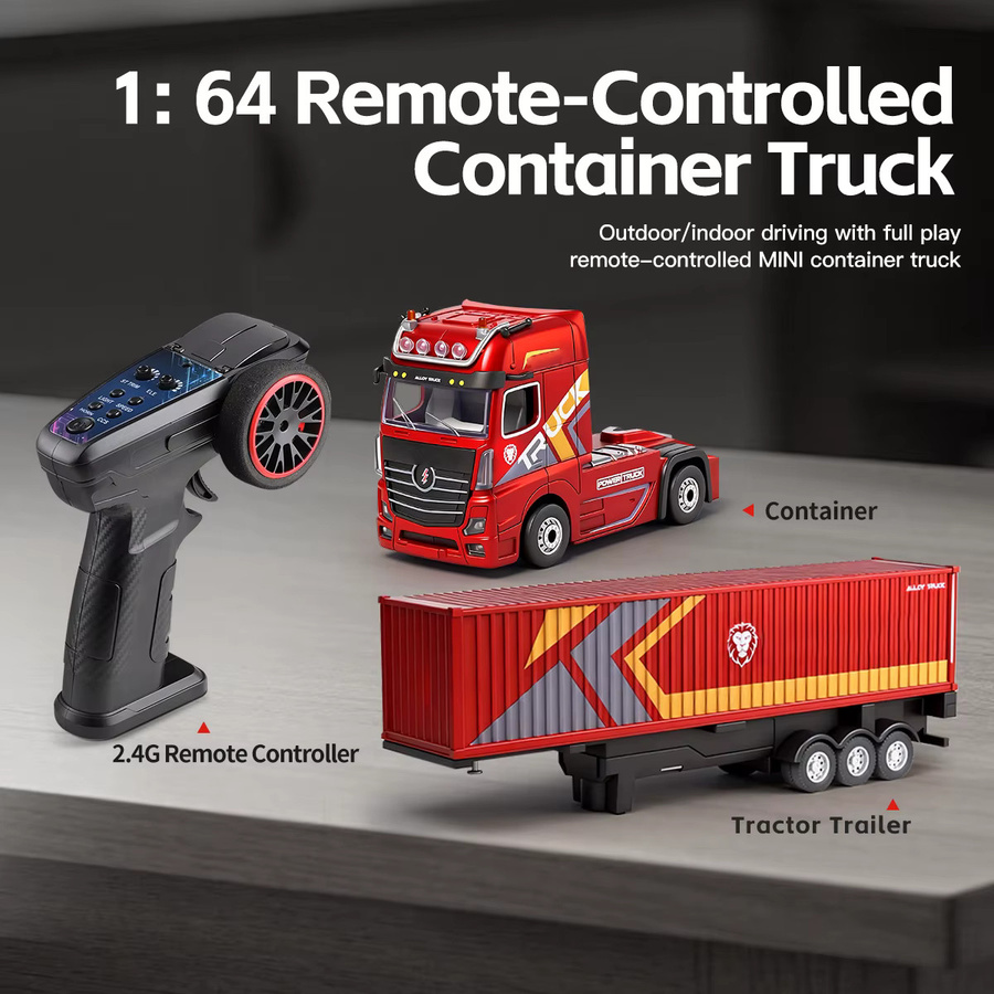 WLtoys Container-LKW, ferngesteuert, 1:64, mit LED und Dreigangschaltung - Bild 2