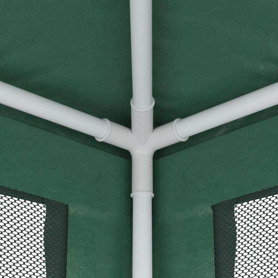 vidaXL Partyzelt aus HDPE mit 6 Mesh-Seitenwänden in Grün, B/T/H: 6 x 3 x 2,58 m - Bild 4