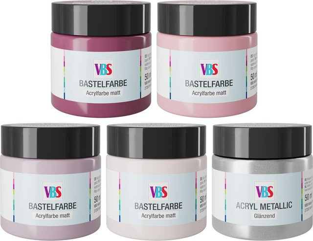 VBS Polarlichter Bastelfarben-Set, bunt / mehrfarbig, 5-teiliges Set - Bild 1