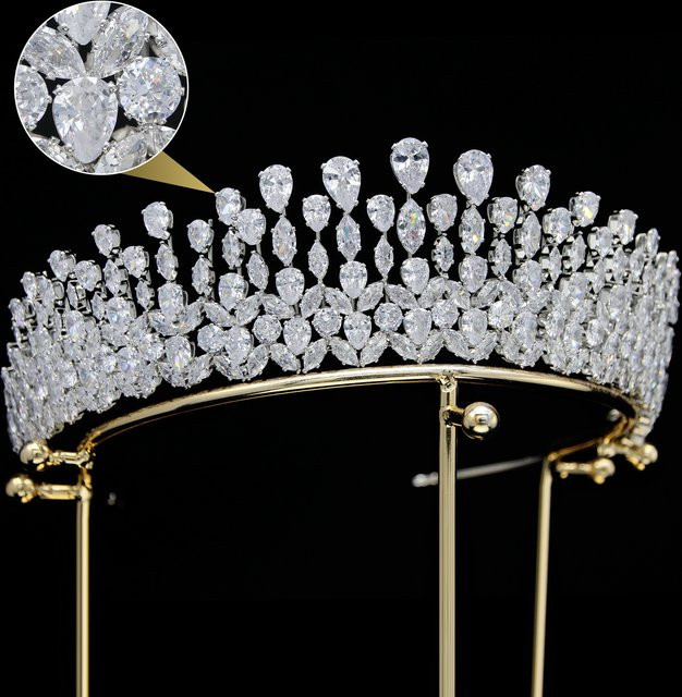 urbanlife Tiara, Zirkonia, Hochzeit, Unisex - Bild 1