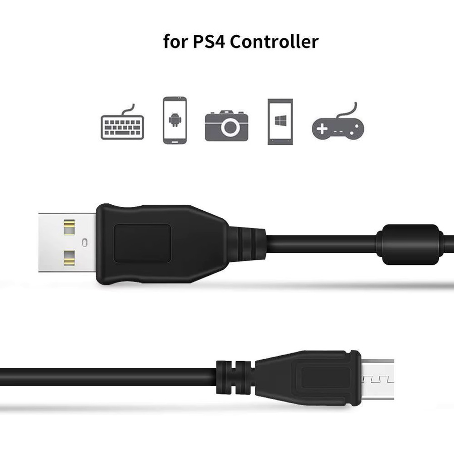 OULLX Micro-USB Datenkabel für PS4, Xbox One und PS Vita in Schwarz mit Anti-Interferenz-Magnetring und 3.0 Übertragungsrate - Bild 4