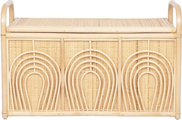 Vente-unique Lumora Rattan-Truhe in Beige, Höhe: 48 cm, Breite: 91 cm, Tiefe: 58 cm - Bild 1