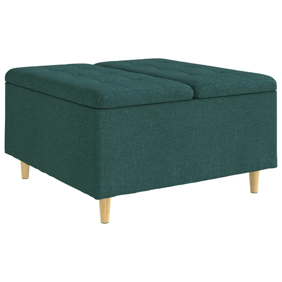 vidaXL Aufbewahrungsottomane Dunkelgrün Stoff B/T/H: 80 x 80 x 45 cm - Bild 2