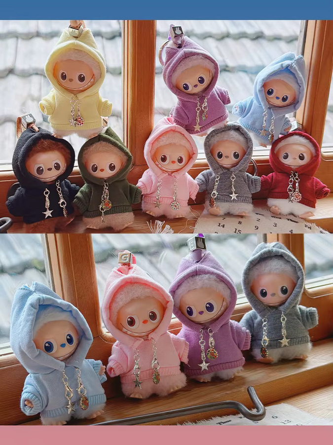 EVANOVM The Monsters Mini Labubu Kleidung, Ketten-Hoodie, Zubehör - Bild 4