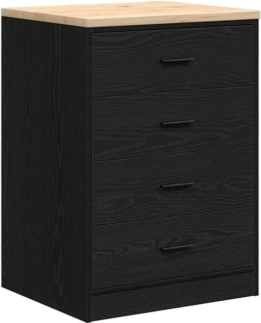 vidaXL Garagen-Aufbewahrungsschrank aus Kiefernholz in Schwarz, B/T/H: 85 x 60 x 51 cm - Bild 1