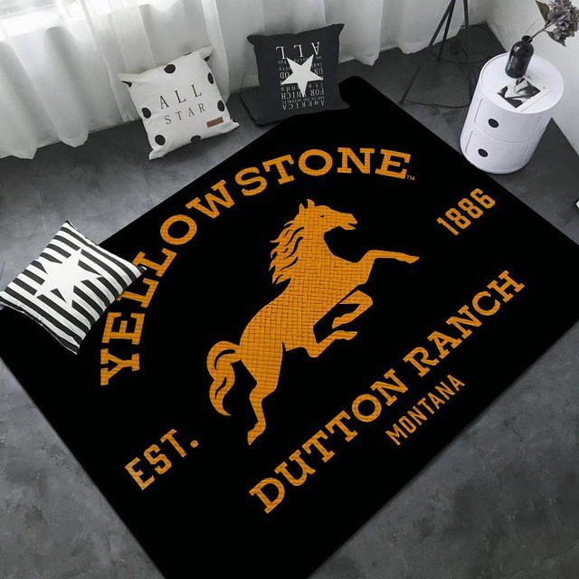 Karpetti Badezimmermatte Yellowstone Dutton Ranch, Schwarz, B/L: 80 x 120 cm, rutschfest und wasserabsorbierend - Bild 1