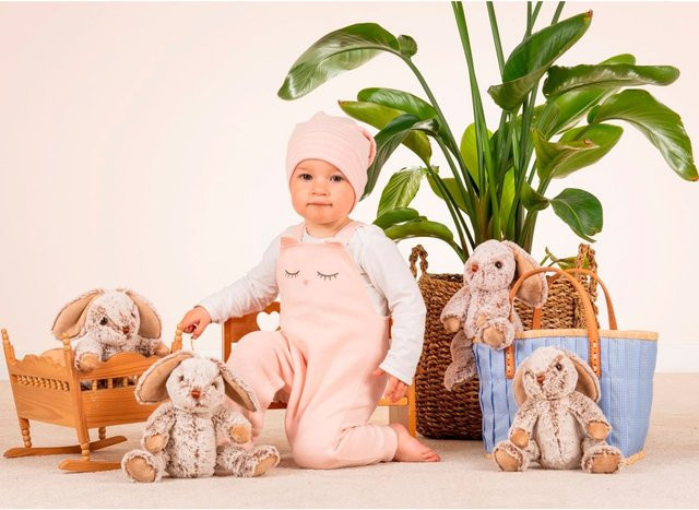Hermann Teddy Collection Schlenkerhase, Kuscheltier, grau, ab 0 Jahre - Bild 1