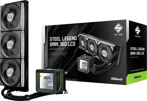 ASRock Steel Legend Dark 360 LCD AIO PC-Wasserkühlung in Schwarz - Bild 1