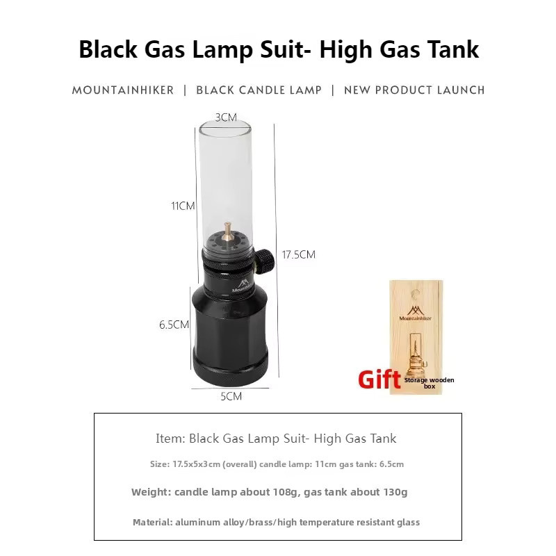 MOUNTAINHIKER Outdoor-Camping-Gasflaschenlampe im Vintage-Design mit transparentem Glas und Metallgehäuse - Bild 2