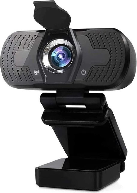 VAORLO Full HD 1080P Webcam mit Autofokus und Mikrofon mit Geräuschunterdrückung, schwarz - Bild 1