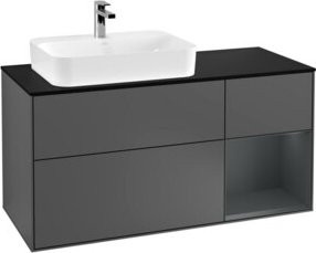 V&B Finion Waschtischunterschrank mit LED-Wandbeleuchtung, Wandmontage, Matt, Breite: 120 cm - Bild 1