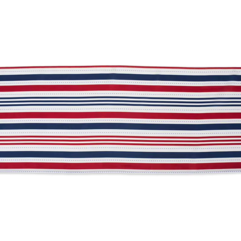 VIKAMA Tischläufer aus Leinen mit rot-weiß-blauen Kontraststreifen, Tischdekoration für den Unabhängigkeitstag, B/H: 90 x 33 cm - Bild 5