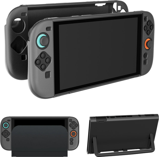 Ipega Kristallgehäuse für die Nintendo Switch 2 Spielekonsole, transparente Schutzhülle mit geteiltem Konsolengriff, kratz- und fingerabdruckbeständig, grau/transparent - Bild 1