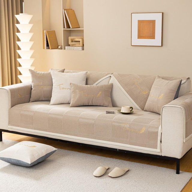 Super Six Sofakissen Winter aus Plüsch in Beige, quadratisch, B/T/H: 70 x 70 x 70 cm - Bild 1