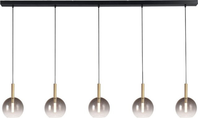 Masterlight Lido LED-Pendelleuchte 5-flammig in Gold mit Rauchglas - Bild 1