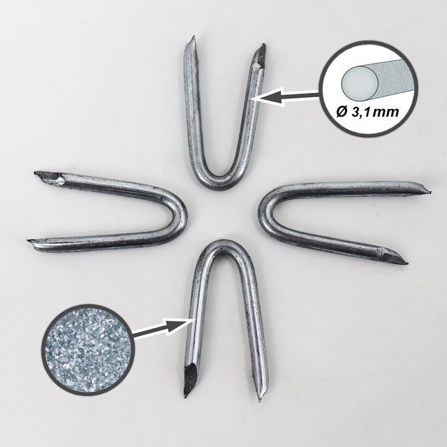 Aquagart Krampen Drahtschlaufen für Wildzaun und Forstzaun aus verzinktem Stahl, Silber, 7 kg - Bild 1