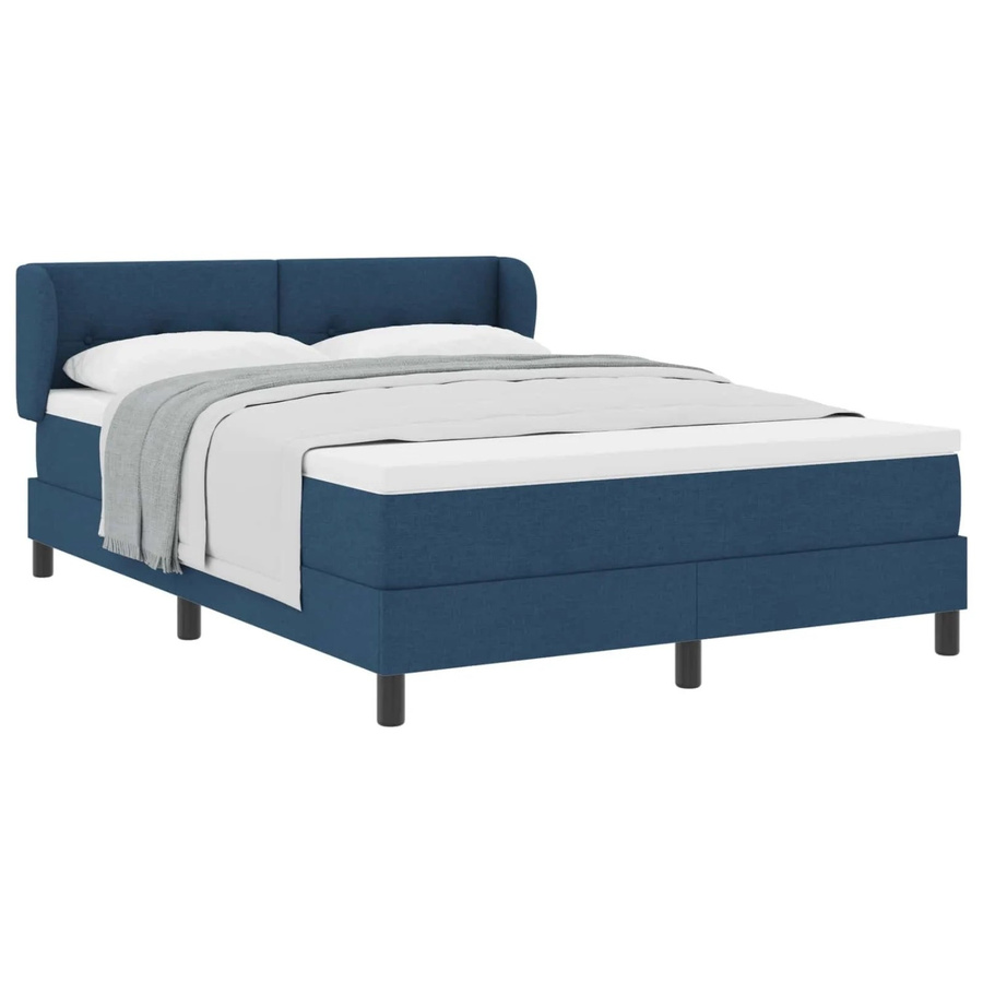 vidaXL Boxspringbett mit Matratze und Kopfteil in Blau, B/T/H: 160 x 200 x 163 cm - Bild 2