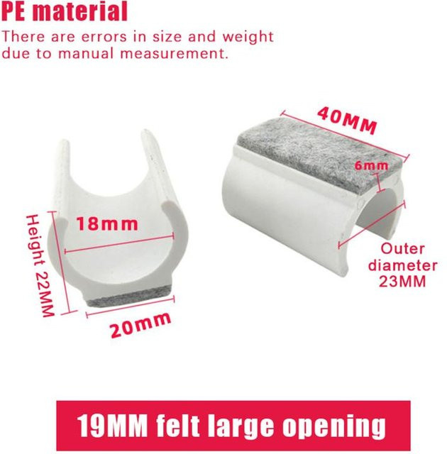 10 Stück U-förmige Stuhlbein-Pads von gouqi in Weiß, rutschfest und geräuschreduzierend mit Filz und Kunststoff zur Bodenschonung - Bild 1