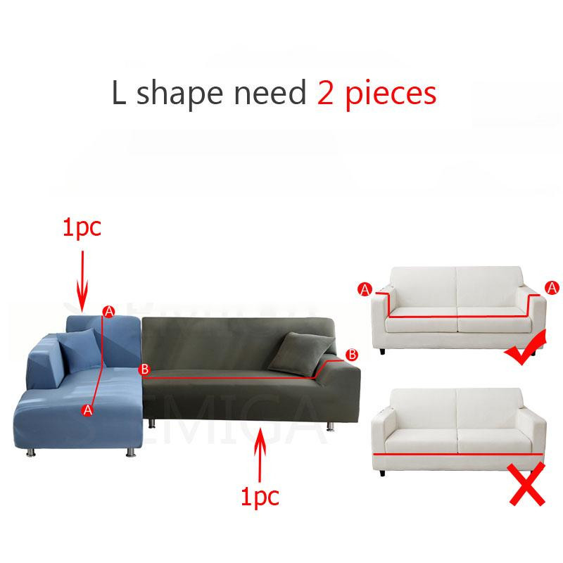WTEMPO 2er-Set elastische Sofabezüge für L-förmige Sofas, einfarbige Stretch-Couchbezüge für 2-Sitzer, Breite: 145-185 cm - Bild 1