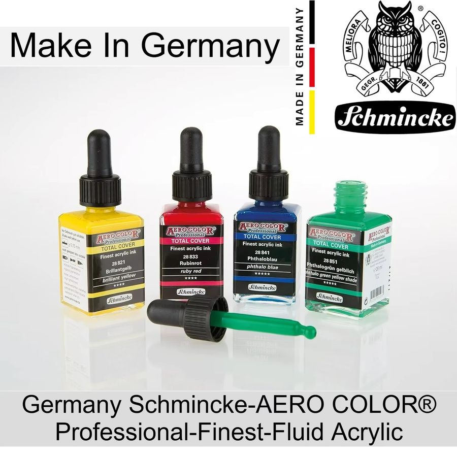 Schmincke AERO COLOR Professional Finest Fluid Acrylfarbe Gelb 28 ml - Bild 2