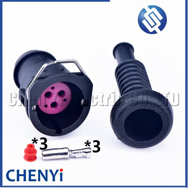 Yuyi 3-poliger wasserdichter Motorstecker für den Automobilbereich, Farbe: Schwarz, Teilenummer: 443971920 443 971 920 443972921E - Bild 1