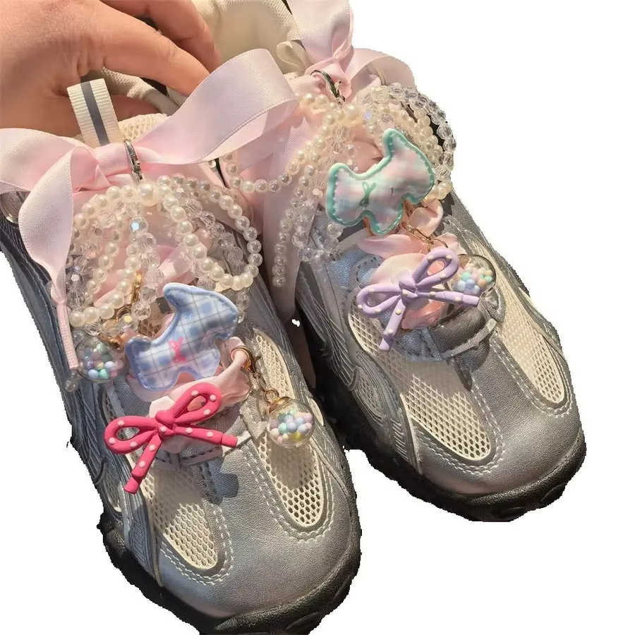 Charms Bunte Kristall Perle Bogen Schleife, Cartoon Hund, Schuhe Zubehör - Bild 4