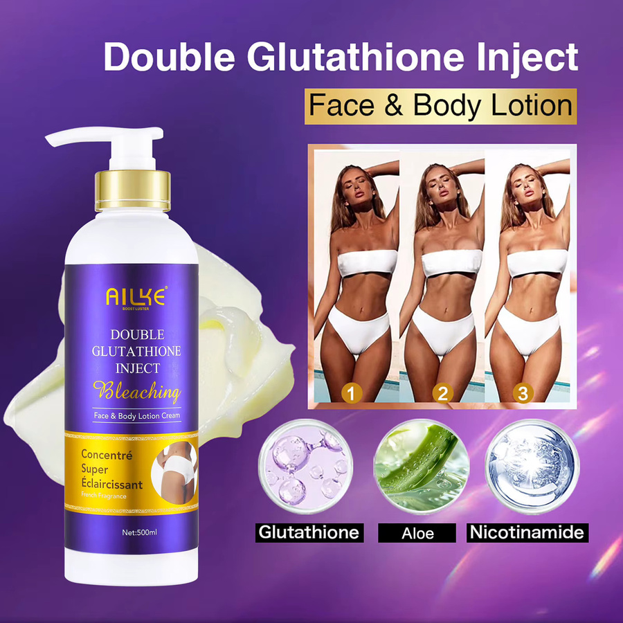 AILKE Glutathion 5-in-1 Hautpflegeset für Damen, mit Lotion, Serum, Creme und Seife - Bild 3